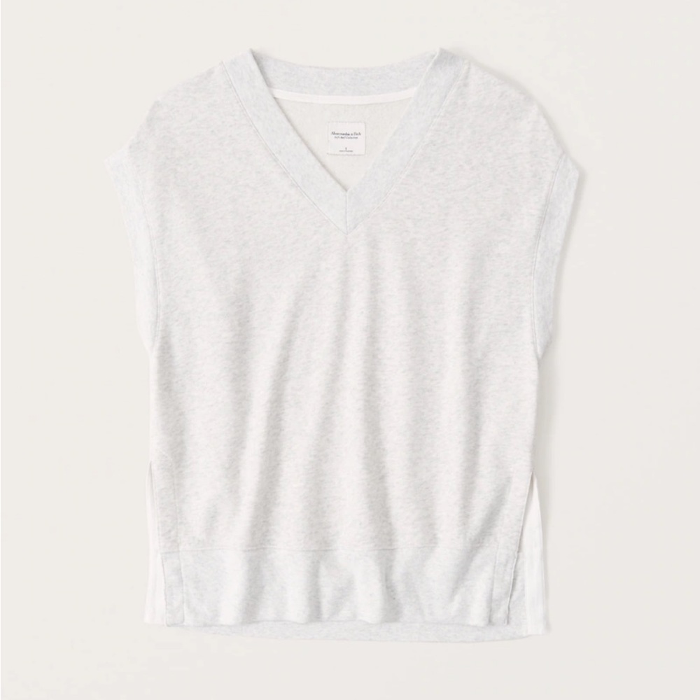 NWOT Abercrombie&Fitch Oversized Grey Tunic V-Neck Vest SoftAF Collection Size M